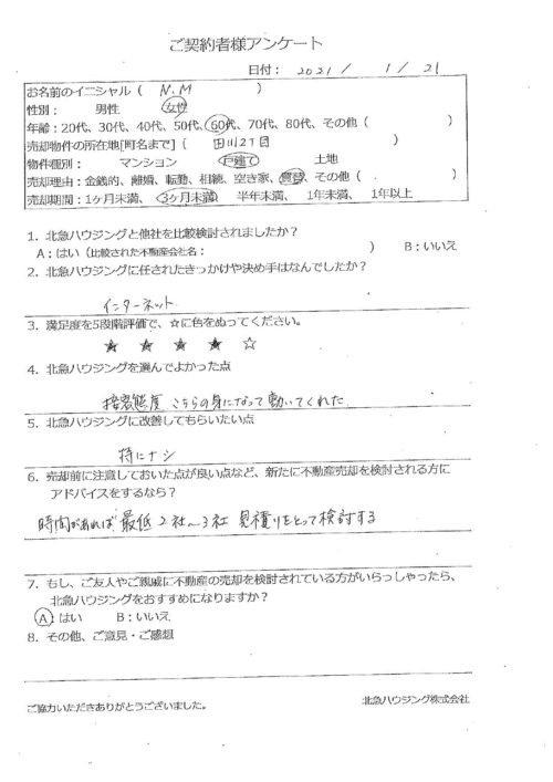 大阪市淀川区田川2丁目戸建のアンケート画像